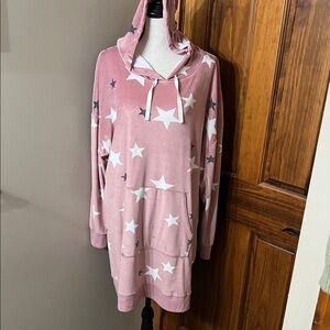 Pink Star Hoodie night shirt